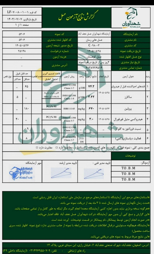ژل رویال طبیعی هانی رِسان – Honey Resan